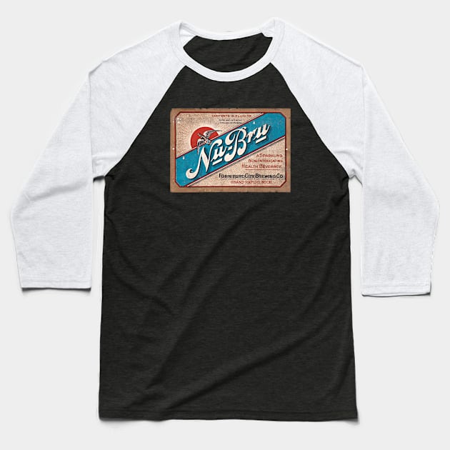 Nu_Bru Beer Label Baseball T-Shirt by Alema Art